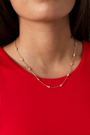 Halskette mit Diamantglanz - Goldfarben h5 Bild2